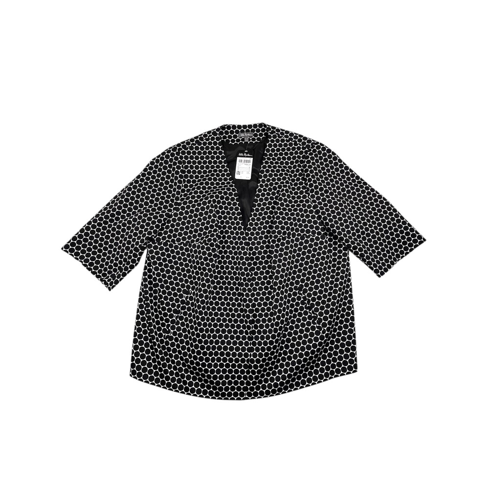 Ulla Popken Black‎ White Polka Dot Single Button Jacket Womens Sz 26 Whimsy-Twee